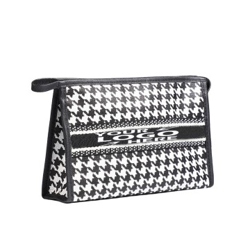 Houndstooth Waterproof Make-up Bag