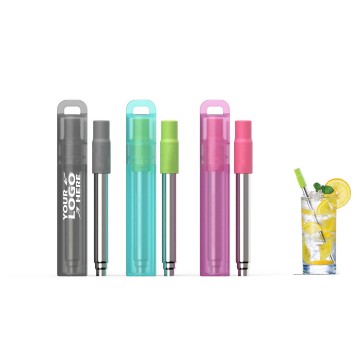 Telescopic Stainless Steel Straw with Case